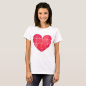 Love puzzle solved, red puzzle heart t-shirt (Voorkant volledig)