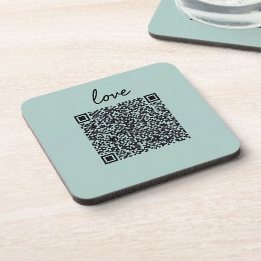 Love QR-code Bier Onderzetter (Linkerzijde)