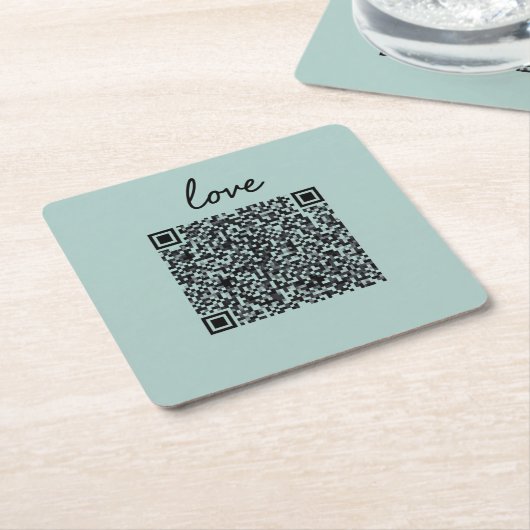 Love QR-code Kartonnen Onderzetters (Schuin)