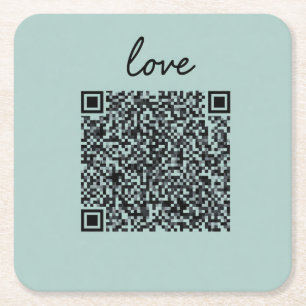 Love QR-code Kartonnen Onderzetters
