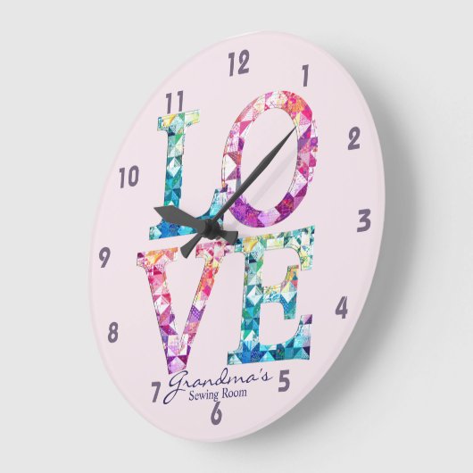 Love Quilt Patchwork Grote Klok (Hoek)