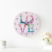 Love Quilt Patchwork Grote Klok (Huis)