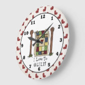 Love Quilting cartoon wall klok (Hoek)