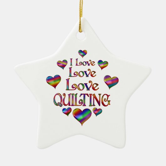 Love Quilting Keramisch Ornament (Voorkant)