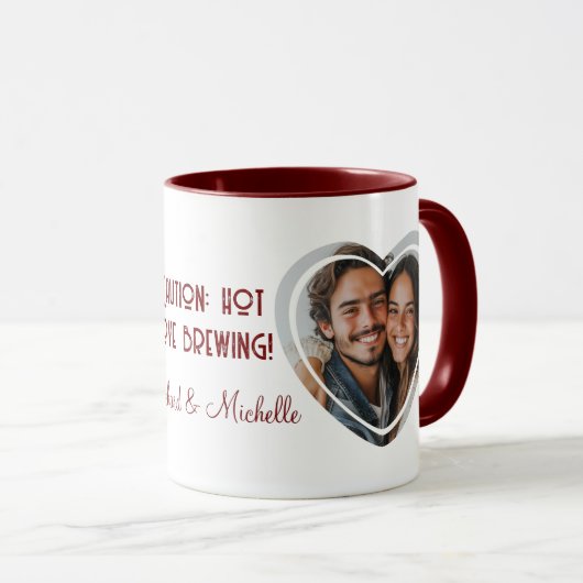 Love Quote Aangepaste hartvormige foto in namen ro Mok (Voorkant rechts)