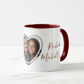 Love Quote Aangepaste namen in hartvormige foto ro Mok (Voorkant rechts)