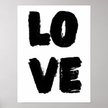 Love Quote Art|Modern Paint Monochrome Simple