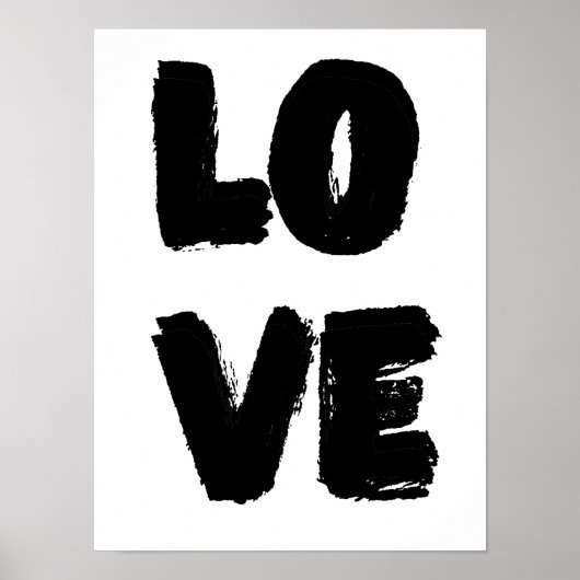 Love Quote Art|Modern Paint Monochrome Simple Poster (Voorkant)