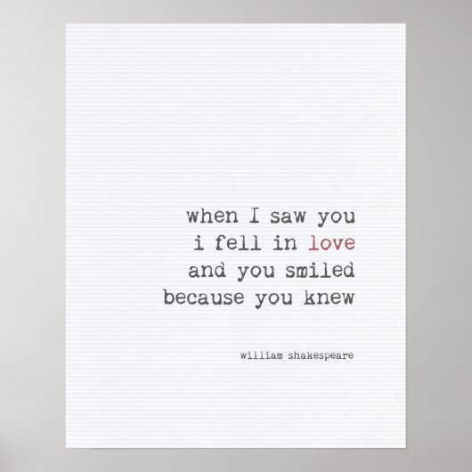Love quote art typografie Shakespeare Poster (Voorkant)