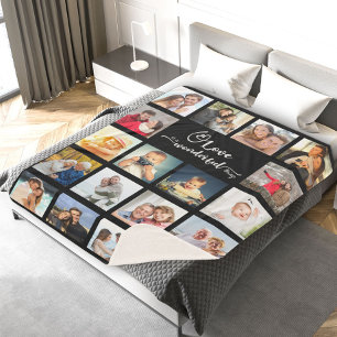 Love Quote Black 18 Photo Collage Sherpa Deken