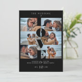 Love Quote Black Trendy Collage Wedding 6 Photos (Staand voorkant)
