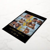 Love Quote Black Trendy Collage Wedding 6 Photos Folie Uitnodiging (Gedraaid)