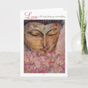 Love Quote Buddha Waterverf Art Wenskaarten Kaart