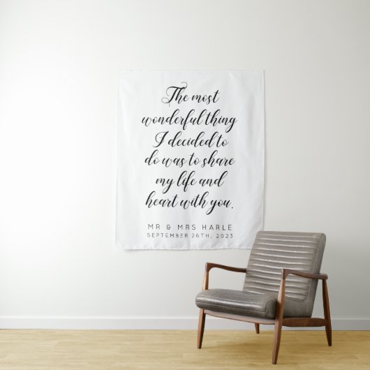 Love Quote Calligraphy Style Weddenschap Backdrop Wandkleed (In situ)