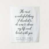 Love Quote Calligraphy Style Weddenschap Backdrop Wandkleed (Voorkant)