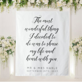 Love Quote Calligraphy Style Weddenschap Backdrop Wandkleed