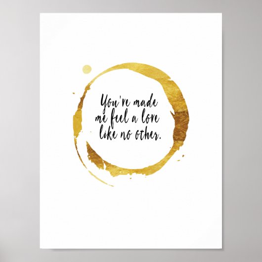 Love Quote Coffee Stain Wall Art Poster (Voorkant)