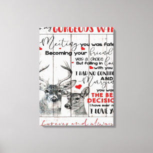 Love Quote for Wife Birthday, Wife Couple Wedding Canvas Afdruk