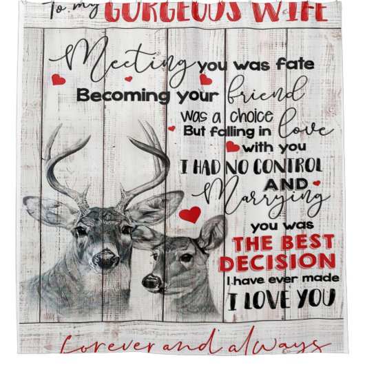 Love Quote for Wife Birthday, Wife Couple Wedding Douchegordijn (Voorkant)