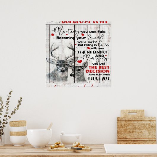Love Quote for Wife Birthday, Wife Couple Wedding Poster (Keuken)