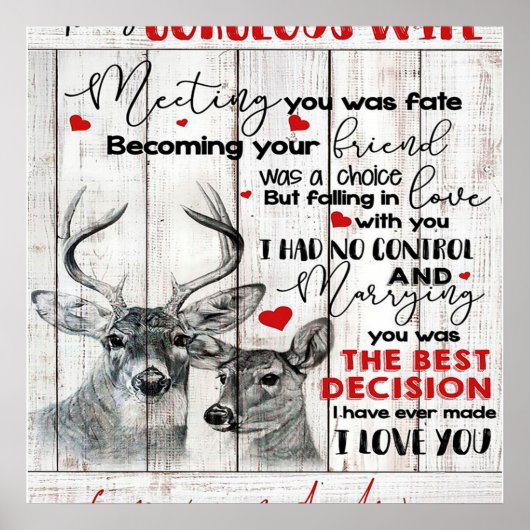 Love Quote for Wife Birthday, Wife Couple Wedding Poster (Voorkant)