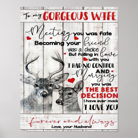 Love Quote for Wife Birthday, Wife Couple Wedding Poster (Voorkant)