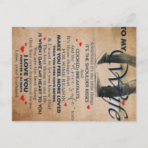 Love Quote for Wife, Wife Birthday, Weddenschap Co Briefkaart