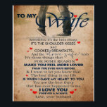 Love Quote for Wife, Wife Birthday, Weddenschap Co Poster<br><div class="desc">Love Quote for Wife,  Wife Birthday,  Weddenschap Couple Gift</div>