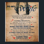 Love Quote for Wife, Wife Birthday, Weddenschap Co Poster<br><div class="desc">Love Quote for Wife,  Wife Birthday,  Weddenschap Couple Gift</div>