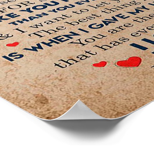 Love Quote for Wife, Wife Birthday, Weddenschap Co Poster (Hoek)