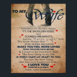 Love Quote for Wife, Wife Birthday, Weddenschap Co Poster<br><div class="desc">Love Quote for Wife,  Wife Birthday,  Weddenschap Couple Gift</div>