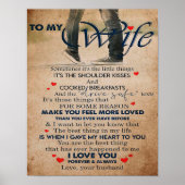 Love Quote for Wife, Wife Birthday, Weddenschap Co Poster (Voorkant)