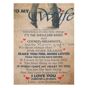 Love Quote for Wife, Wife Birthday, Weddenschap Co Tafelkleed