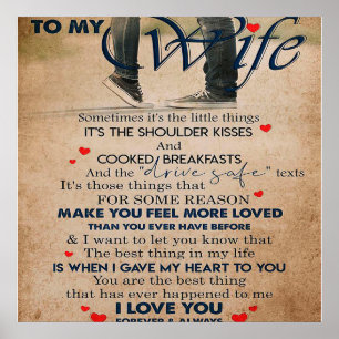 Love Quote For Wife, Wife Birthday, Wedding Couple Poster