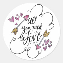 Love Quote Hearts Arrows Paars Yellow Wedding
