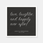 Love Quote Minimale Typografische Zwarte Cocktail Servet (Voorkant)