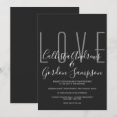 Love Quote Moderne minimalistische zwart wit bruil Kaart (Voorkant / Achterkant)