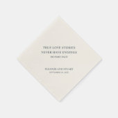 Love Quote Navy Blue en Ivory Wedding Servet (Hoek)