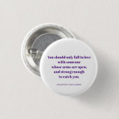 Love quote ronde button 3,2 cm (Voorkant /achterkant)