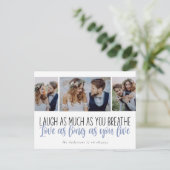 Love Quote Script Foto's Weddenschap Bedankt Briefkaart (Staand voorkant)