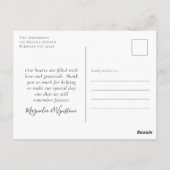 Love Quote Script Foto's Weddenschap Bedankt Briefkaart (Achterkant)