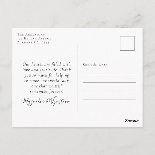 Love Quote Script Foto's Weddenschap Bedankt Briefkaart (Achterkant)