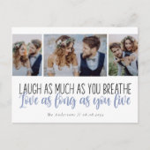 Love Quote Script Foto's Weddenschap Bedankt Briefkaart (Voorkant)