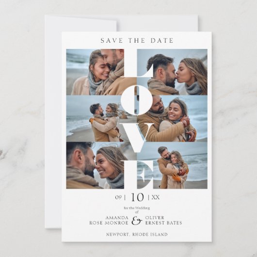 Love Quote Simple Elegant Modern 6 Photos Wedding (Voorkant)