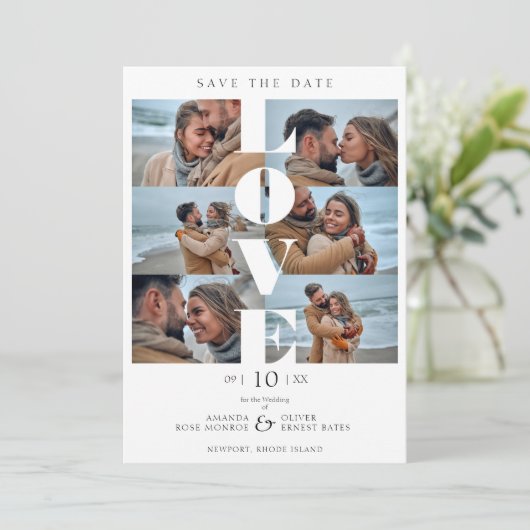 Love Quote Simple Elegant Modern 6 Photos Wedding (Staand voorkant)