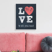 Love Quote Typography Canvas Afdruk (Insitu (Woonkamer))