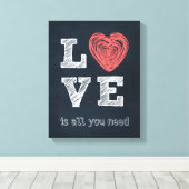 Love Quote Typography Canvas Afdruk (Insitu (Houten vloer))