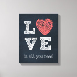 Love Quote Typography Canvas Afdruk