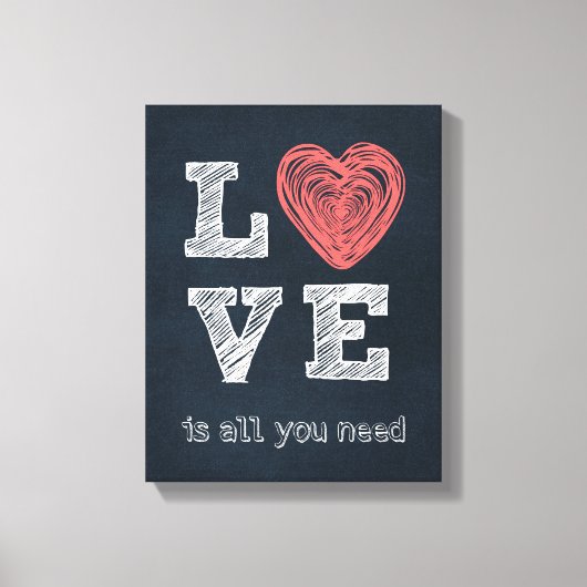 Love Quote Typography Canvas Afdruk (Voorkant)