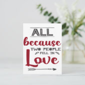 Love quote Valentijnsdag typografie Briefkaart (Staand voorkant)